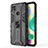 Silicone Matte Finish and Plastic Back Cover Case with Magnetic Stand KC2 for Xiaomi Redmi 9 India