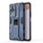 Silicone Matte Finish and Plastic Back Cover Case with Magnetic Stand KC2 for Xiaomi Redmi K50 5G