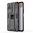 Silicone Matte Finish and Plastic Back Cover Case with Magnetic Stand KC2 for Xiaomi Redmi K50 5G