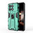 Silicone Matte Finish and Plastic Back Cover Case with Magnetic Stand KC2 for Xiaomi Redmi K70 5G Green