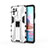 Silicone Matte Finish and Plastic Back Cover Case with Magnetic Stand KC2 for Xiaomi Redmi Note 10 4G