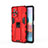 Silicone Matte Finish and Plastic Back Cover Case with Magnetic Stand KC2 for Xiaomi Redmi Note 10 Pro 4G