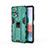 Silicone Matte Finish and Plastic Back Cover Case with Magnetic Stand KC2 for Xiaomi Redmi Note 10 Pro 4G Green