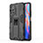 Silicone Matte Finish and Plastic Back Cover Case with Magnetic Stand KC2 for Xiaomi Redmi Note 11 5G