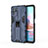 Silicone Matte Finish and Plastic Back Cover Case with Magnetic Stand KC2 for Xiaomi Redmi Note 11 SE India 4G Blue