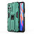 Silicone Matte Finish and Plastic Back Cover Case with Magnetic Stand KC2 for Xiaomi Redmi Note 11T 5G Green