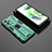 Silicone Matte Finish and Plastic Back Cover Case with Magnetic Stand KC2 for Xiaomi Redmi Note 12 5G Green