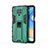 Silicone Matte Finish and Plastic Back Cover Case with Magnetic Stand KC2 for Xiaomi Redmi Note 9S Green