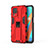Silicone Matte Finish and Plastic Back Cover Case with Magnetic Stand KC3 for Realme 8 5G Red