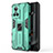 Silicone Matte Finish and Plastic Back Cover Case with Magnetic Stand KC3 for Realme GT Neo3 5G Green