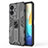 Silicone Matte Finish and Plastic Back Cover Case with Magnetic Stand KC3 for Vivo iQOO Z6 Lite 5G