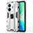 Silicone Matte Finish and Plastic Back Cover Case with Magnetic Stand KC3 for Vivo iQOO Z6 Pro 5G