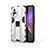 Silicone Matte Finish and Plastic Back Cover Case with Magnetic Stand KC3 for Vivo V21 5G