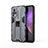 Silicone Matte Finish and Plastic Back Cover Case with Magnetic Stand KC3 for Vivo V21 5G