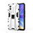 Silicone Matte Finish and Plastic Back Cover Case with Magnetic Stand KC3 for Vivo V21e 5G