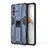 Silicone Matte Finish and Plastic Back Cover Case with Magnetic Stand KC3 for Vivo V23 Pro 5G Blue