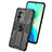 Silicone Matte Finish and Plastic Back Cover Case with Magnetic Stand KC3 for Vivo V25 Pro 5G