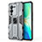 Silicone Matte Finish and Plastic Back Cover Case with Magnetic Stand KC3 for Vivo V25 Pro 5G