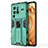 Silicone Matte Finish and Plastic Back Cover Case with Magnetic Stand KC3 for Vivo X80 Pro 5G