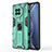 Silicone Matte Finish and Plastic Back Cover Case with Magnetic Stand KC3 for Vivo X90 5G Green