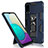 Silicone Matte Finish and Plastic Back Cover Case with Magnetic Stand MQ1 for Samsung Galaxy A02