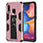 Silicone Matte Finish and Plastic Back Cover Case with Magnetic Stand MQ1 for Samsung Galaxy A20e