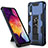 Silicone Matte Finish and Plastic Back Cover Case with Magnetic Stand MQ1 for Samsung Galaxy A50