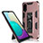 Silicone Matte Finish and Plastic Back Cover Case with Magnetic Stand MQ1 for Samsung Galaxy M02