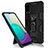 Silicone Matte Finish and Plastic Back Cover Case with Magnetic Stand MQ1 for Samsung Galaxy M02 Black