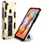 Silicone Matte Finish and Plastic Back Cover Case with Magnetic Stand MQ1 for Samsung Galaxy M11