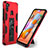 Silicone Matte Finish and Plastic Back Cover Case with Magnetic Stand MQ1 for Samsung Galaxy M11