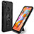 Silicone Matte Finish and Plastic Back Cover Case with Magnetic Stand MQ1 for Samsung Galaxy M11