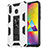 Silicone Matte Finish and Plastic Back Cover Case with Magnetic Stand MQ1 for Samsung Galaxy M20