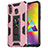 Silicone Matte Finish and Plastic Back Cover Case with Magnetic Stand MQ1 for Samsung Galaxy M20