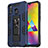 Silicone Matte Finish and Plastic Back Cover Case with Magnetic Stand MQ1 for Samsung Galaxy M20