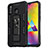 Silicone Matte Finish and Plastic Back Cover Case with Magnetic Stand MQ1 for Samsung Galaxy M20