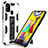 Silicone Matte Finish and Plastic Back Cover Case with Magnetic Stand MQ1 for Samsung Galaxy M21s