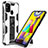 Silicone Matte Finish and Plastic Back Cover Case with Magnetic Stand MQ1 for Samsung Galaxy M31