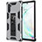 Silicone Matte Finish and Plastic Back Cover Case with Magnetic Stand MQ1 for Samsung Galaxy Note 10 5G