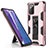 Silicone Matte Finish and Plastic Back Cover Case with Magnetic Stand MQ1 for Samsung Galaxy Note 20 5G Rose Gold