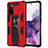Silicone Matte Finish and Plastic Back Cover Case with Magnetic Stand MQ1 for Samsung Galaxy S20