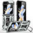 Silicone Matte Finish and Plastic Back Cover Case with Magnetic Stand MQ1 for Samsung Galaxy Z Flip5 5G