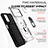 Silicone Matte Finish and Plastic Back Cover Case with Magnetic Stand Q02W for Samsung Galaxy M32 5G