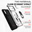Silicone Matte Finish and Plastic Back Cover Case with Magnetic Stand QW2 for Samsung Galaxy A02