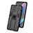 Silicone Matte Finish and Plastic Back Cover Case with Magnetic Stand T01 for Oppo Find X3 5G