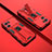 Silicone Matte Finish and Plastic Back Cover Case with Magnetic Stand T01 for Oppo K10 5G Red