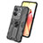 Silicone Matte Finish and Plastic Back Cover Case with Magnetic Stand T01 for Oppo Reno9 Pro+ Plus 5G