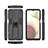 Silicone Matte Finish and Plastic Back Cover Case with Magnetic Stand T01 for Samsung Galaxy A12 5G