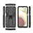 Silicone Matte Finish and Plastic Back Cover Case with Magnetic Stand T01 for Samsung Galaxy A12