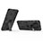 Silicone Matte Finish and Plastic Back Cover Case with Magnetic Stand T01 for Samsung Galaxy A72 4G Black